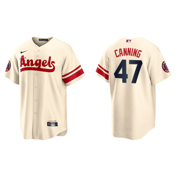 Men's Griffin Canning Angels Cream 2022 City Connect Replica Player Jersey