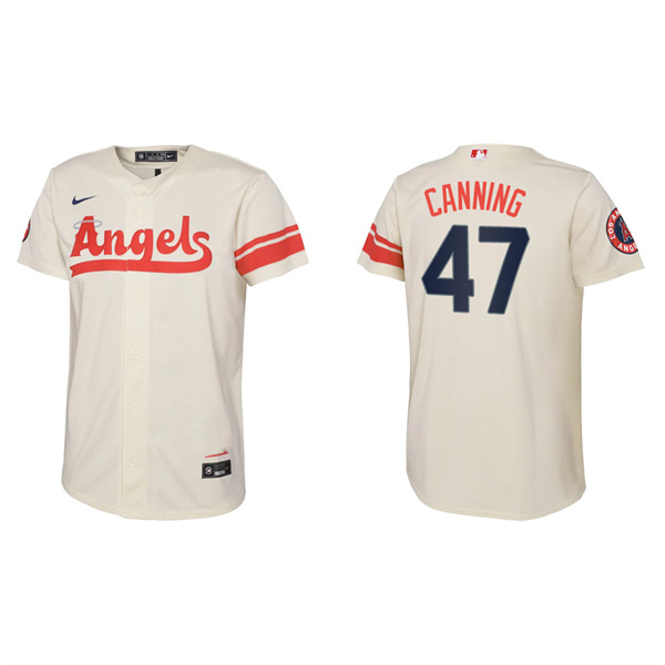 Youth Griffin Canning Angels Cream 2022 City Connect Replica Team Jersey