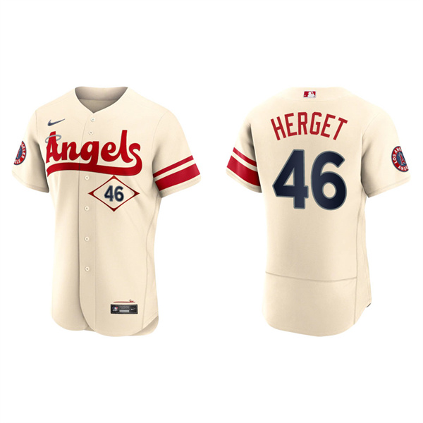 Men's Jimmy Herget Angels Cream 2022 City Connect Authentic Team Jersey