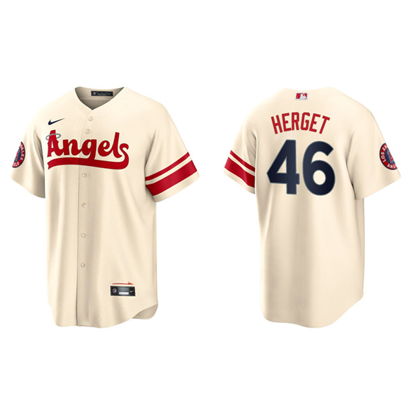 Men's Jimmy Herget Angels Cream 2022 City Connect Replica Player Jersey
