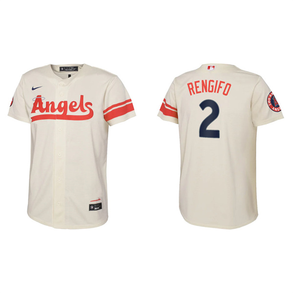 Youth Luis Rengifo Angels Cream 2022 City Connect Replica Team Jersey