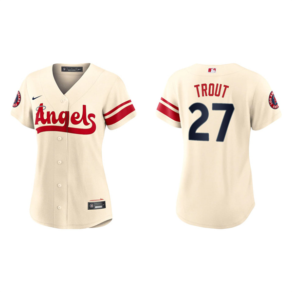 Women's Mike Trout Angels Cream 2022 City Connect Replica Team Jersey