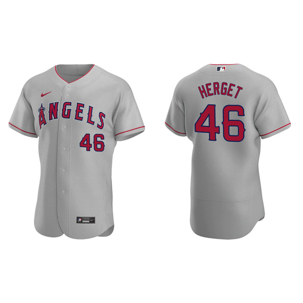 Men's Jimmy Herget Los Angeles Angels Gray Authentic Road Jersey