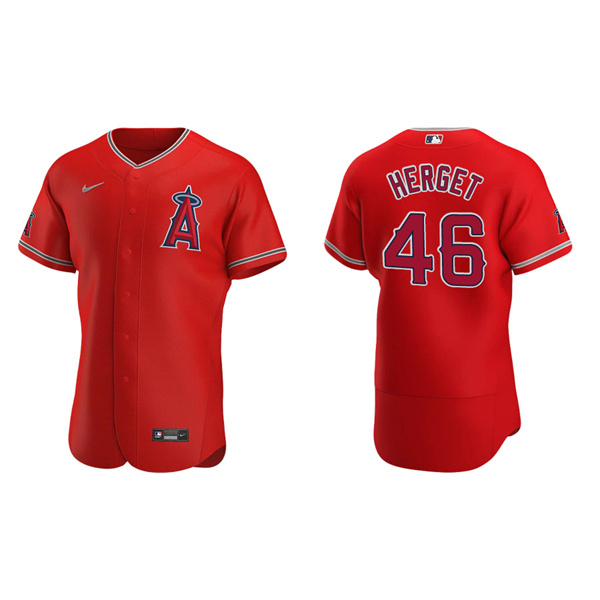 Men's Jimmy Herget Los Angeles Angels Red Authentic Alternate Jersey
