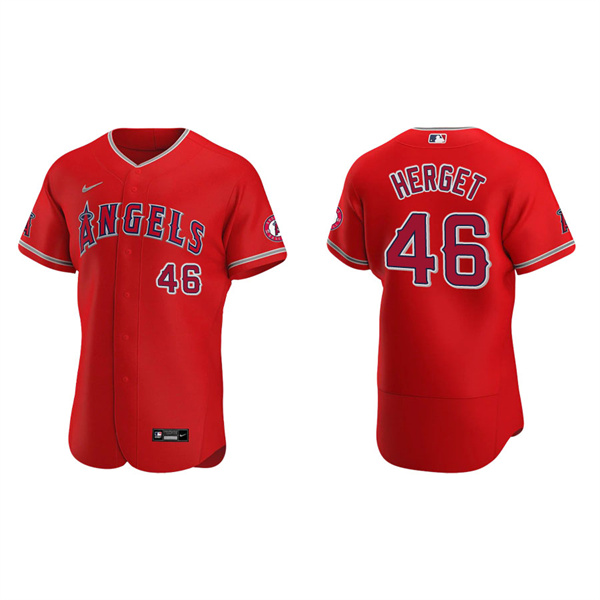 Men's Jimmy Herget Los Angeles Angels Red Authentic Jersey
