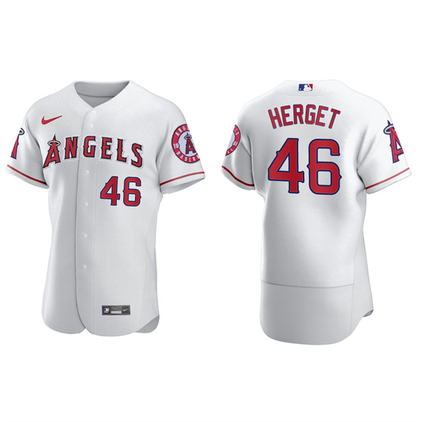 Men's Jimmy Herget Los Angeles Angels White Authentic Home Jersey