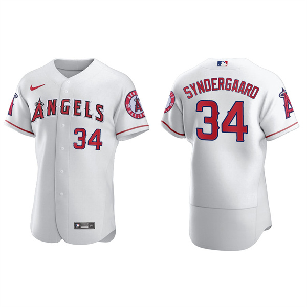 Men's Noah Syndergaard Los Angeles Angels White Authentic Home Jersey