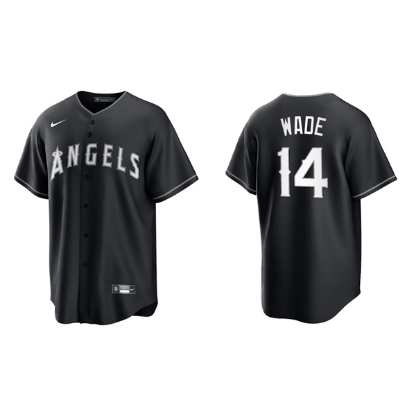 Men's Tyler Wade Los Angeles Angels Black White Replica Official Jersey