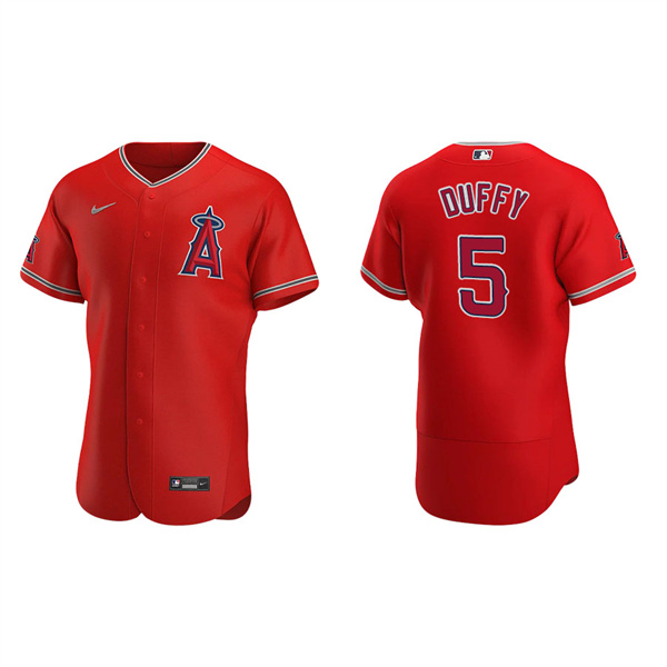 Men's Los Angeles Angels Matt Duffy Red Authentic Alternate Jersey