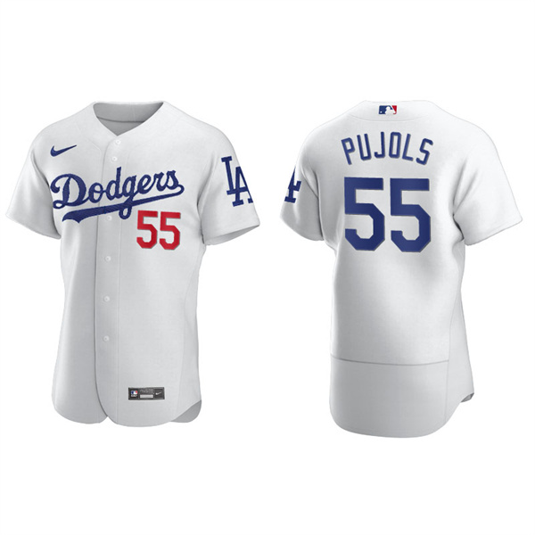 Men's Los Angeles Dodgers Albert Pujols White Authentic Home Jersey