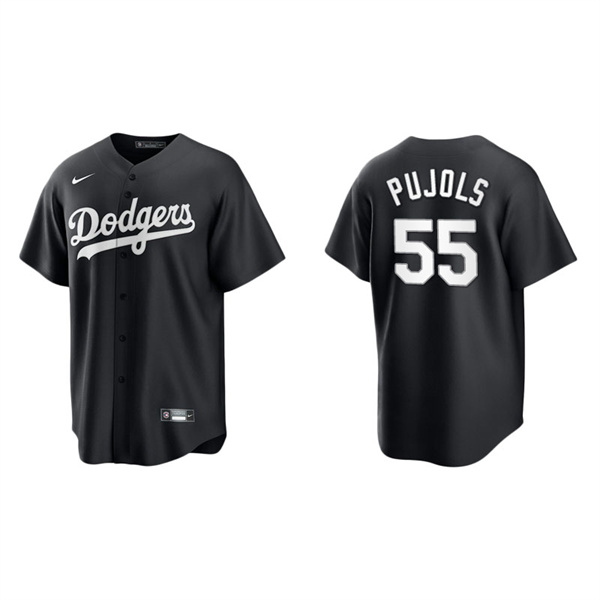 Men's Los Angeles Dodgers Albert Pujols Black White Replica Official Jersey