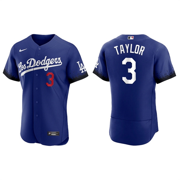 Men's Los Angeles Dodgers Chris Taylor Royal 2021 City Connect Authentic Jersey