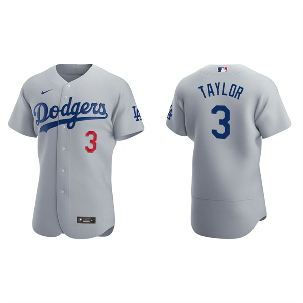Men's Los Angeles Dodgers Chris Taylor Gray Authentic Alternate Jersey