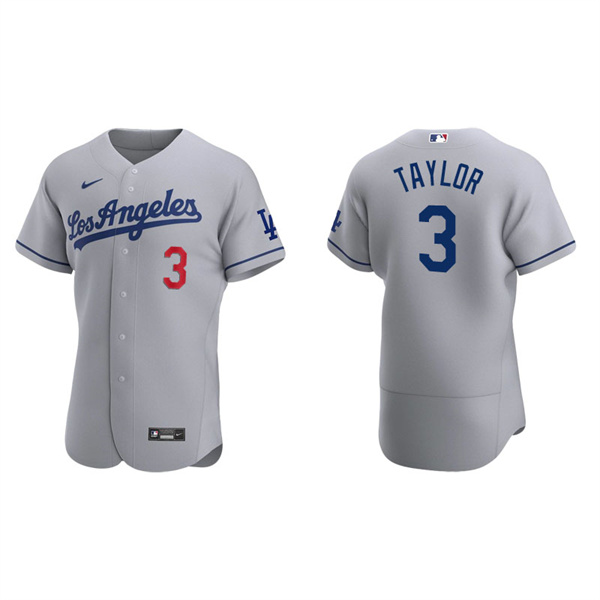 Men's Los Angeles Dodgers Chris Taylor Gray Authentic Road Jersey