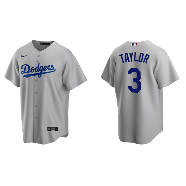 Men's Los Angeles Dodgers Chris Taylor Gray Replica Alternate Jersey