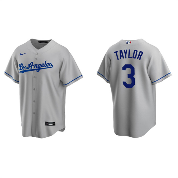 Men's Los Angeles Dodgers Chris Taylor Gray Replica Road Jersey