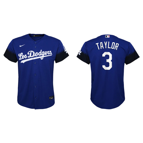 Youth Los Angeles Dodgers Chris Taylor Royal 2021 City Connect Replica Jersey