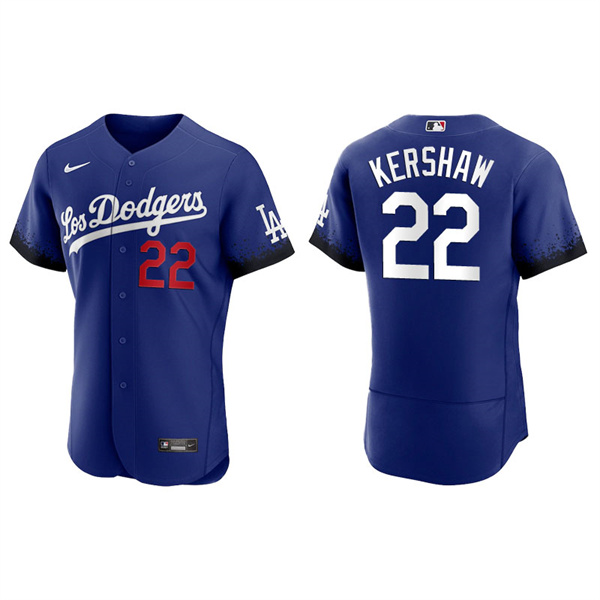 Men's Los Angeles Dodgers Clayton Kershaw Royal 2021 City Connect Authentic Jersey