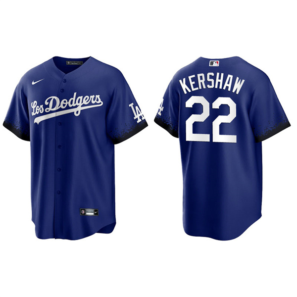 Men's Los Angeles Dodgers Clayton Kershaw Royal 2021 City Connect Replica Jersey