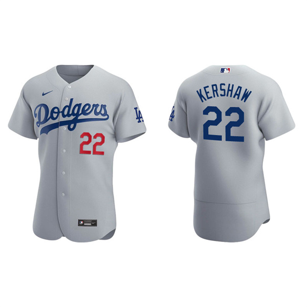 Men's Los Angeles Dodgers Clayton Kershaw Gray Authentic Alternate Jersey
