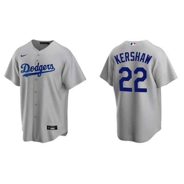Men's Los Angeles Dodgers Clayton Kershaw Gray Replica Alternate Jersey