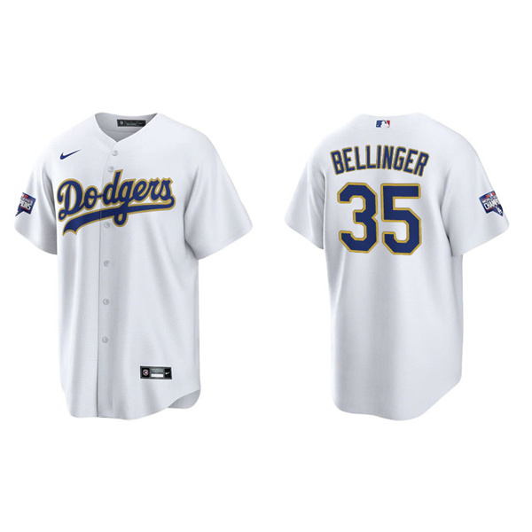 Men's Los Angeles Dodgers Cody Bellinger White Gold 2021 City Connect Replica Jersey