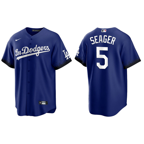 Men's Los Angeles Dodgers Corey Seager Royal 2021 City Connect Replica Jersey