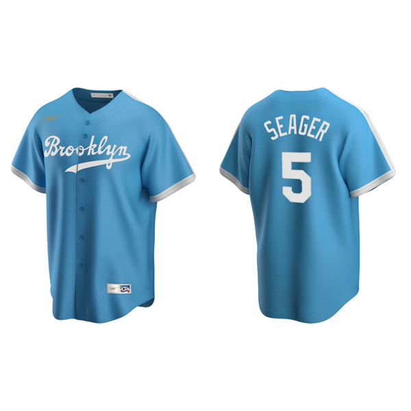 Men's Los Angeles Dodgers Corey Seager Light Blue Cooperstown Collection Alternate Jersey