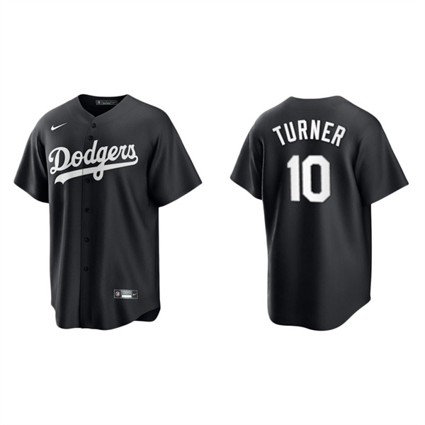 Men's Los Angeles Dodgers Justin Turner Black White Replica Official Jersey
