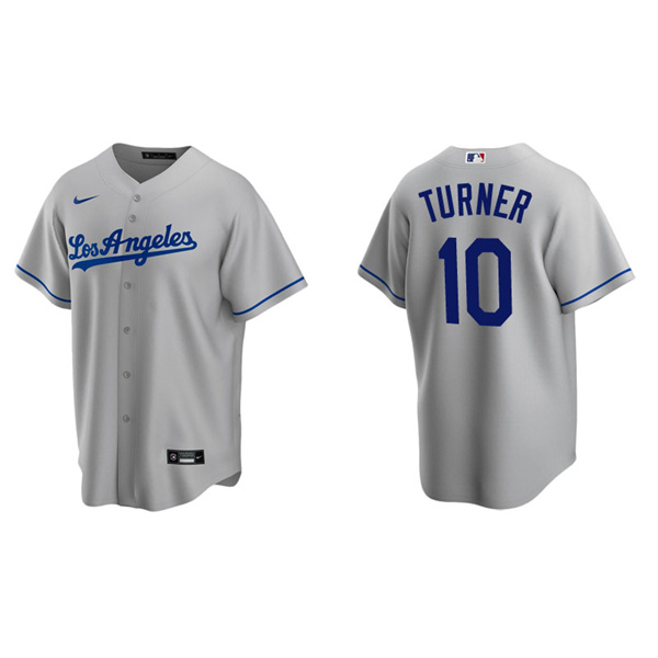 Men's Los Angeles Dodgers Justin Turner Gray Replica Road Jersey