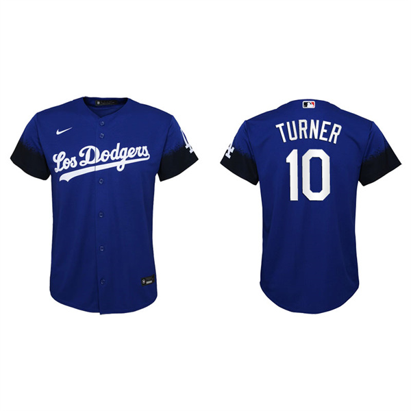 Youth Los Angeles Dodgers Justin Turner Royal 2021 City Connect Replica Jersey