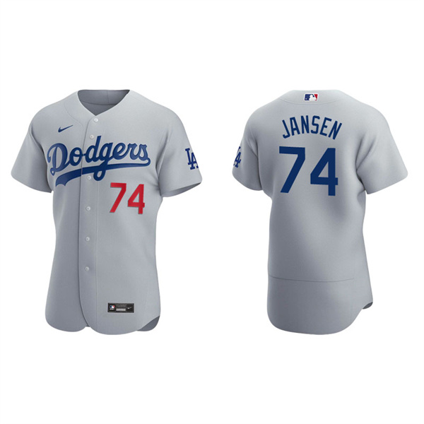 Men's Los Angeles Dodgers Kenley Jansen Gray Authentic Alternate Jersey