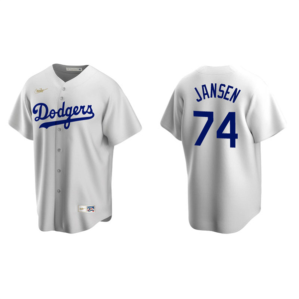 Men's Los Angeles Dodgers Kenley Jansen White Cooperstown Collection Home Jersey