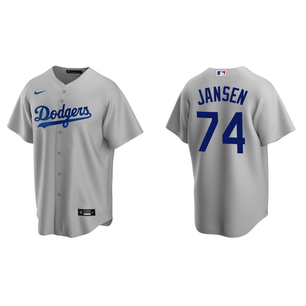 Men's Los Angeles Dodgers Kenley Jansen Gray Replica Alternate Jersey