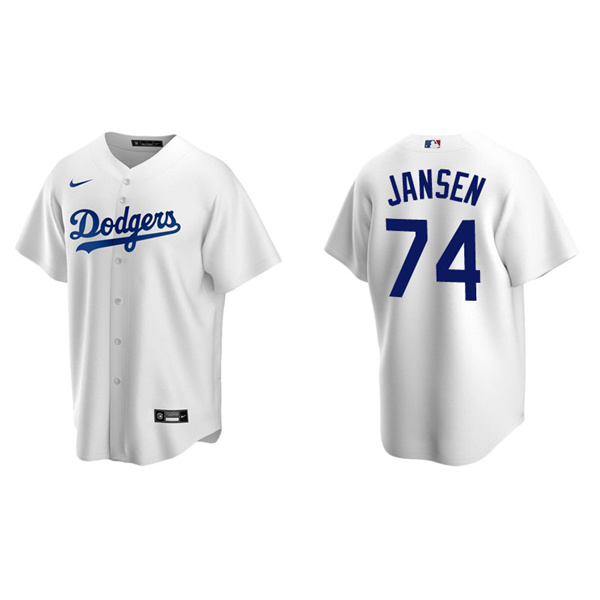 Men's Los Angeles Dodgers Kenley Jansen White Replica Home Jersey