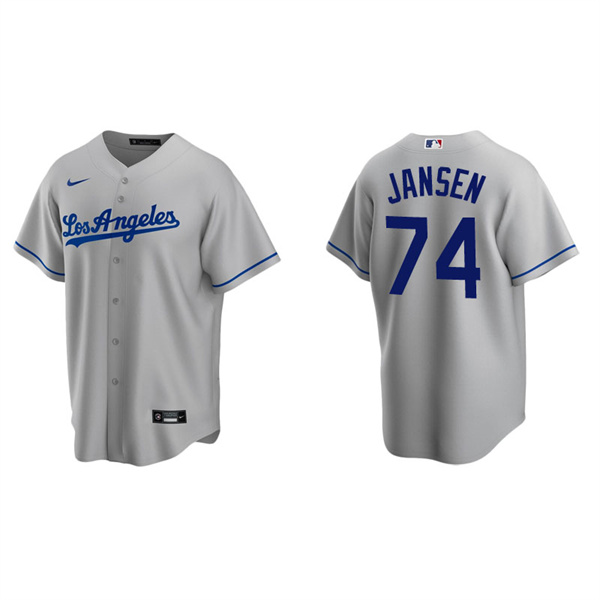 Men's Los Angeles Dodgers Kenley Jansen Gray Replica Road Jersey