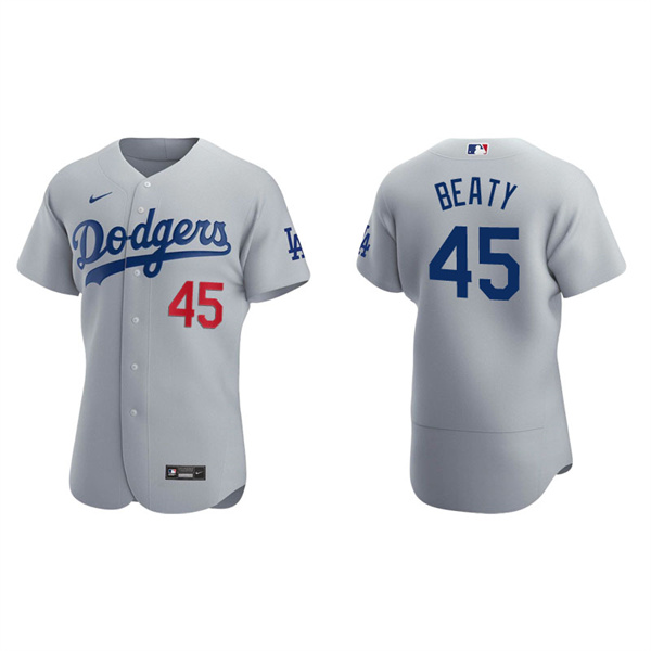 Men's Los Angeles Dodgers Matt Beaty Gray Authentic Alternate Jersey