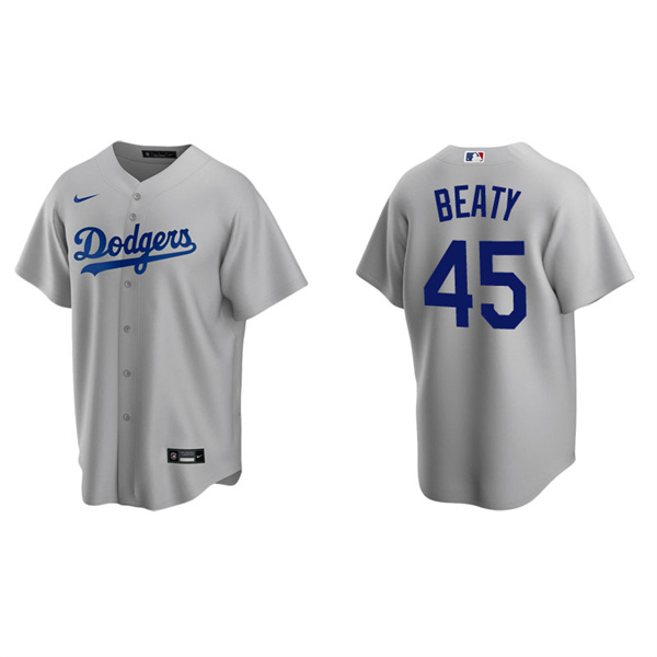 Men's Los Angeles Dodgers Matt Beaty Gray Replica Alternate Jersey