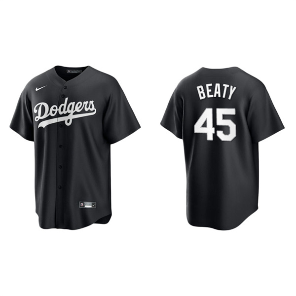 Men's Los Angeles Dodgers Matt Beaty Black White Replica Official Jersey