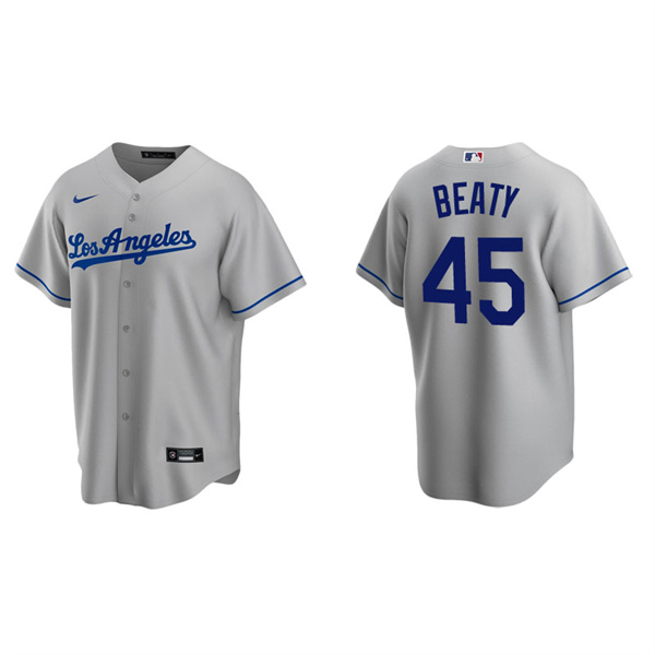 Men's Los Angeles Dodgers Matt Beaty Gray Replica Road Jersey