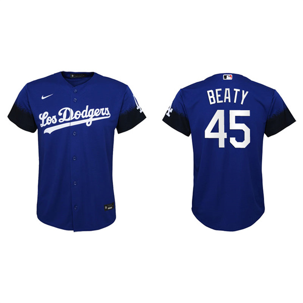 Youth Los Angeles Dodgers Matt Beaty Royal 2021 City Connect Replica Jersey