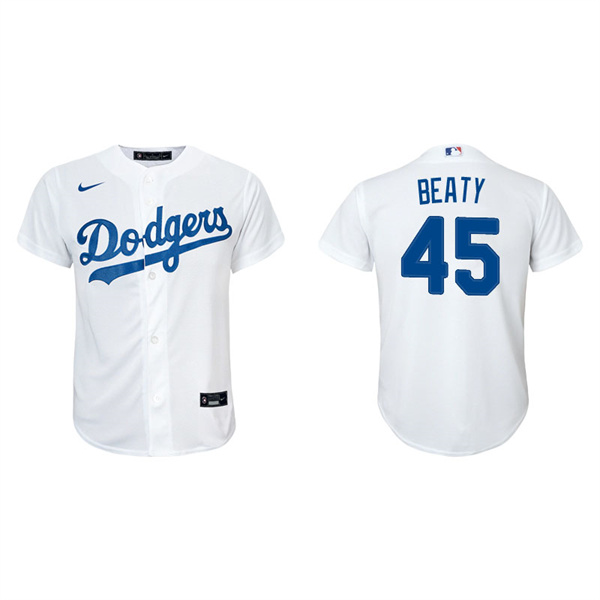 Youth Los Angeles Dodgers Matt Beaty White Replica Home Jersey