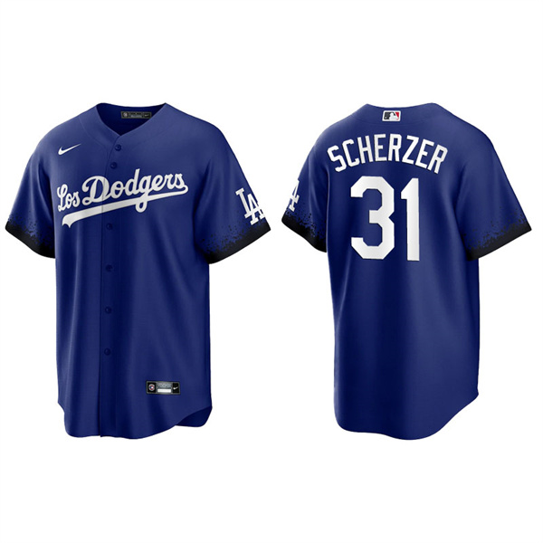 Men's Los Angeles Dodgers Max Scherzer Royal 2021 City Connect Replica Jersey