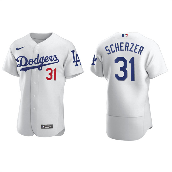 Men's Los Angeles Dodgers Max Scherzer White Authentic Home Jersey