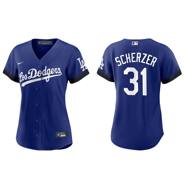 Women's Los Angeles Dodgers Max Scherzer Royal 2021 City Connect Replica Jersey