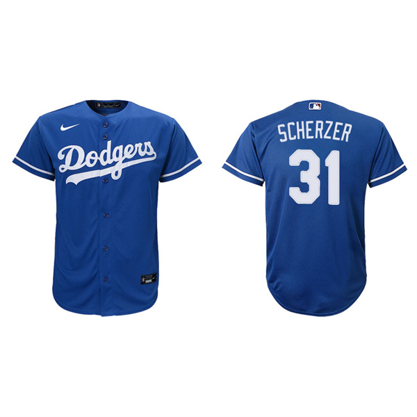 Youth Los Angeles Dodgers Max Scherzer Royal Replica Alternate Jersey
