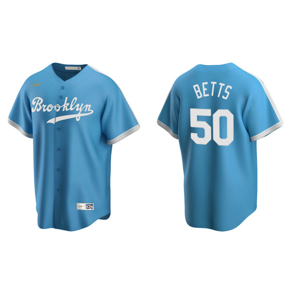 Men's Los Angeles Dodgers Mookie Betts Light Blue Cooperstown Collection Alternate Jersey