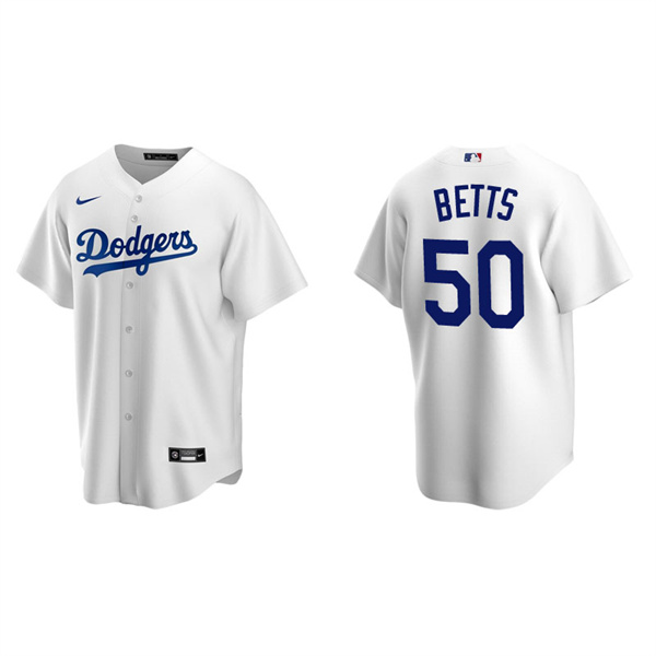 Men's Los Angeles Dodgers Mookie Betts White Replica Home Jersey