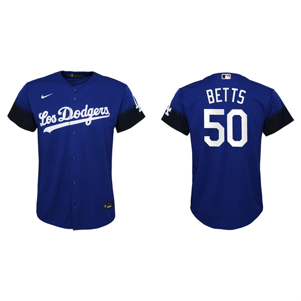 Youth Los Angeles Dodgers Mookie Betts Royal 2021 City Connect Replica Jersey