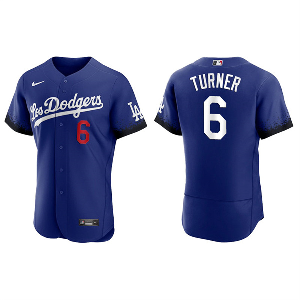 Men's Los Angeles Dodgers Trea Turner Royal 2021 City Connect Authentic Jersey